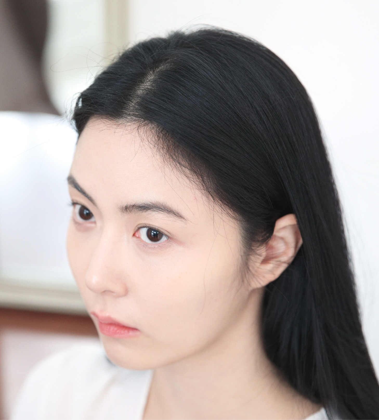 자연스러운 여성 헤어라인 - 정면
